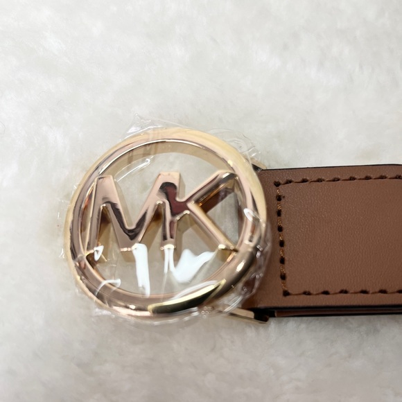 NWT Michael Kors brown MK belt. Monogram print throughout. Medium. - Picture 8 of 12